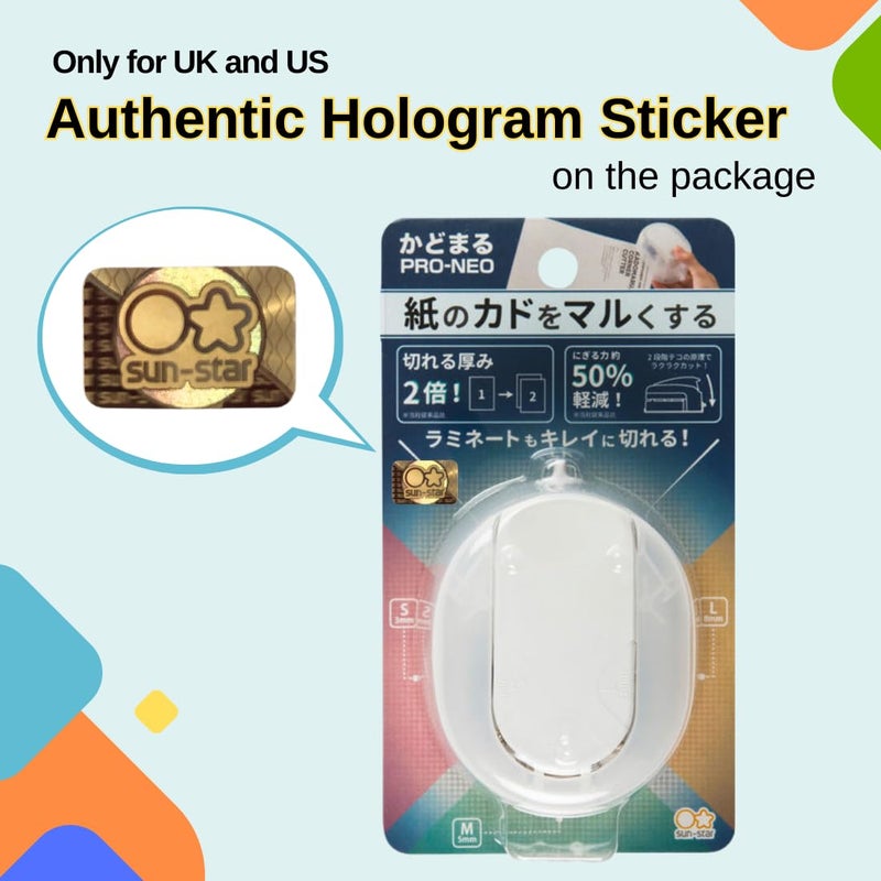 Sunstar Stationery Corner Cutter Kadomaru PRO NEO White with Authentic Hologram US, EU Only - Image 2